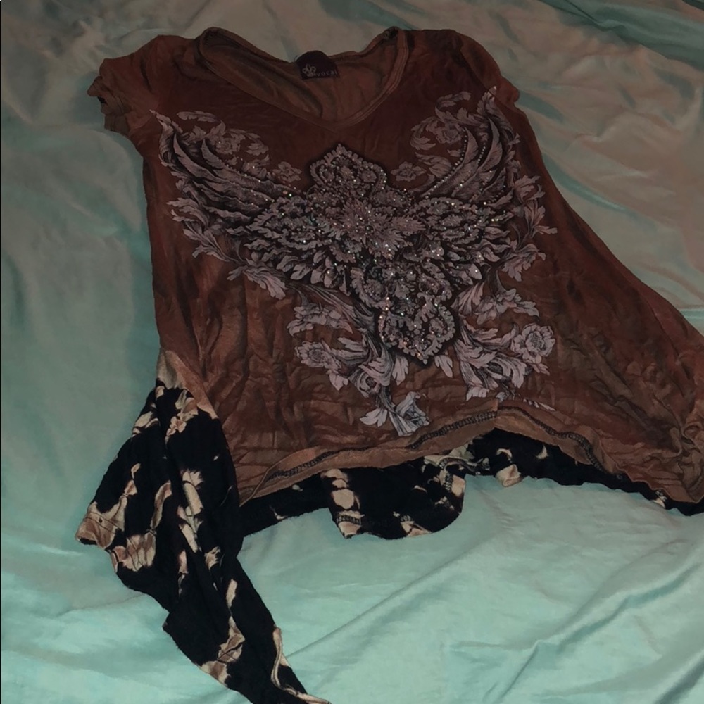 Brown sparkly blouse